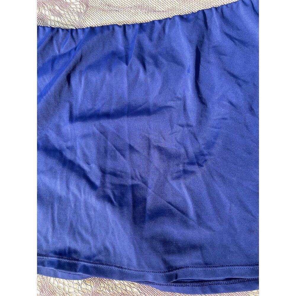 Swim Skirt M Blue Solid with Built-in Briefs - Picture 5 of 8